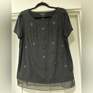 New without tags. White House Black Market beaded embellished top. Size medium.